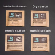 Sachets Boveda 8 g – Contrôle d’humidité bidirectionnel (62 % / 65 % / 69 % / 72 %)