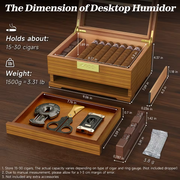 Humidor avec hygromètre numérique et humidificateur