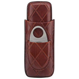 Étui à Cigares de Voyage avec Coupe-Cigare en Acier Inoxydable